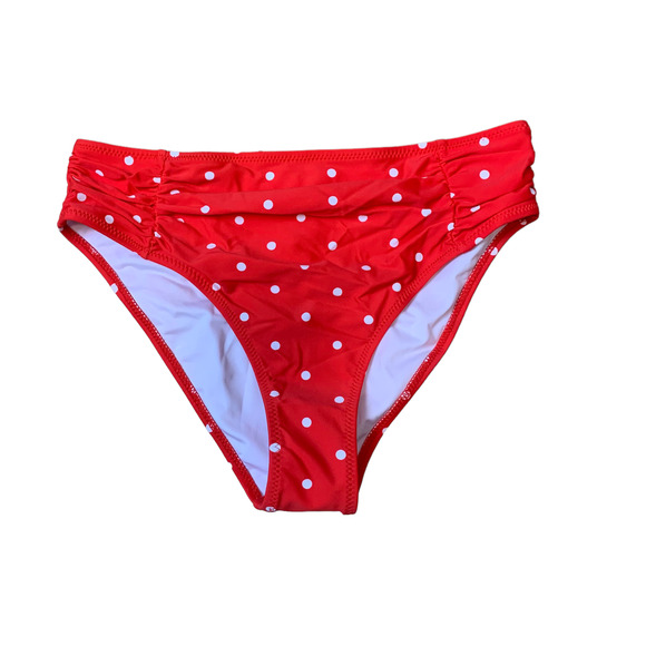 NWT Cupshe Womens Bikini Swimsuit Bottoms Size Small Red White Polka Dot - Picture 12 of 12